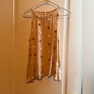 Mine Tan and White Polka Dot Tank Top